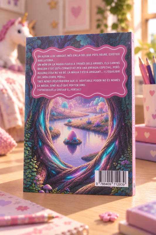 Contraportada de Magic Girls II: El secret del bosc, llibre infantil en català