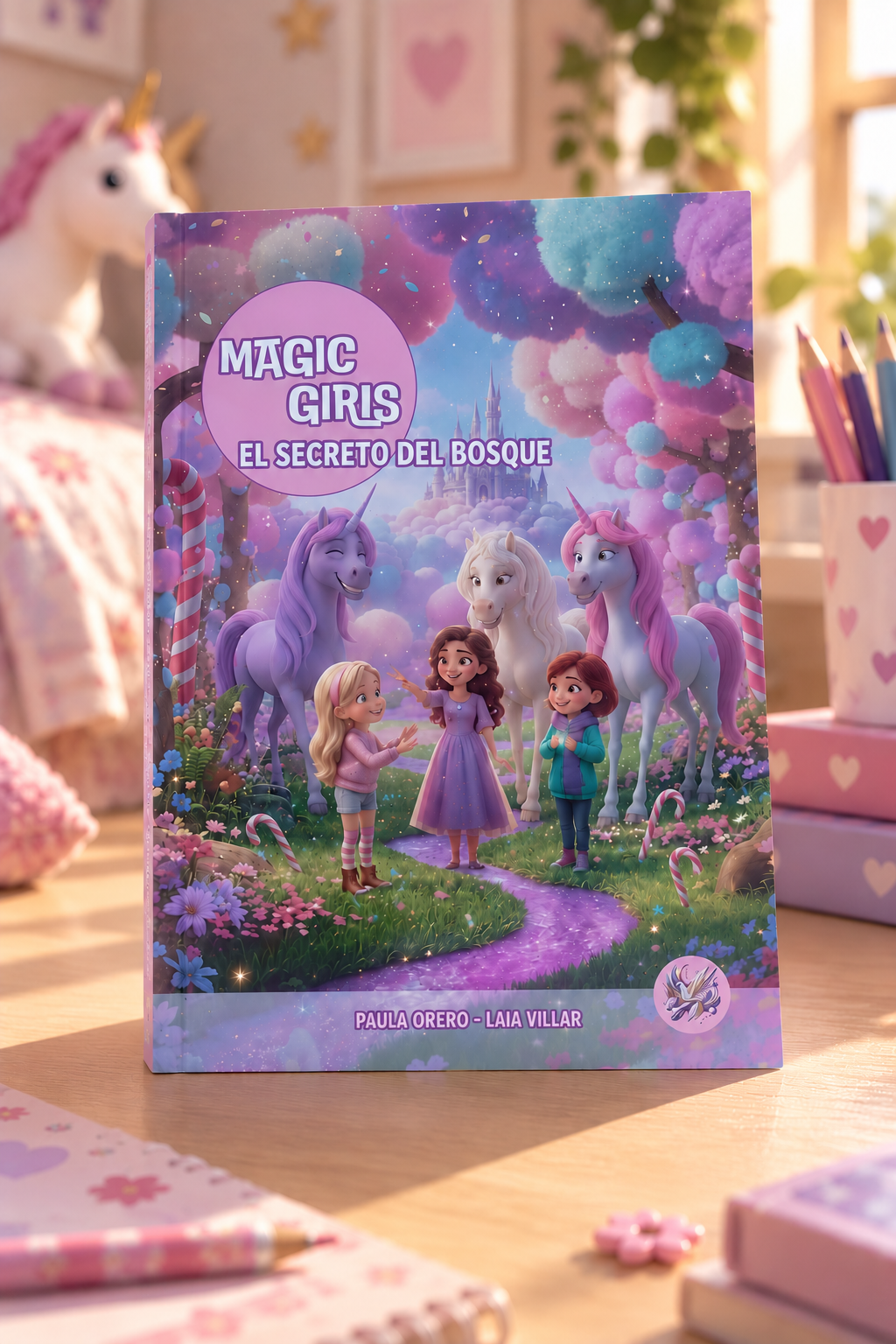 Portada de Magic Girls II: El Secreto del Bosque, aventura infantil de magia y amistad en Brillaterra
