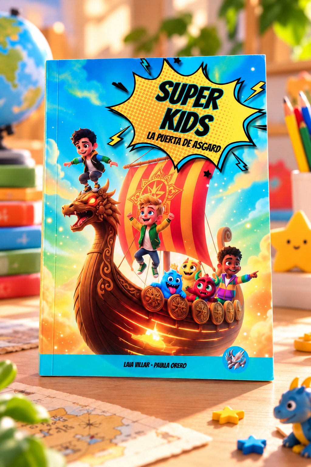 Portada de Super Kids II: La Puerta de Asgard, aventura infantil de mitología nórdica en castellano